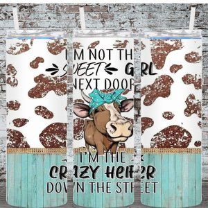 Crazy Heifer Cow 20oz Skinny Tumbler Double Insulated